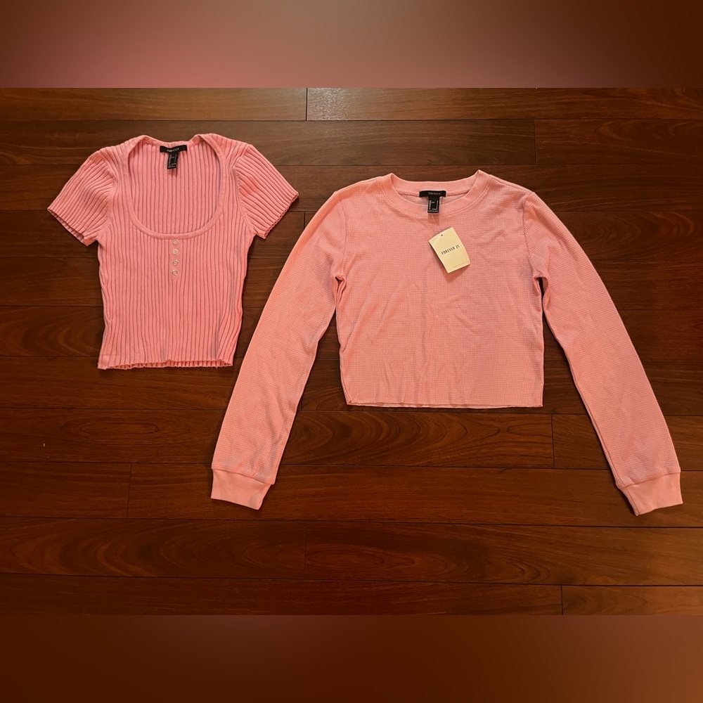 Forever 21 Pink Crop Tops Set
